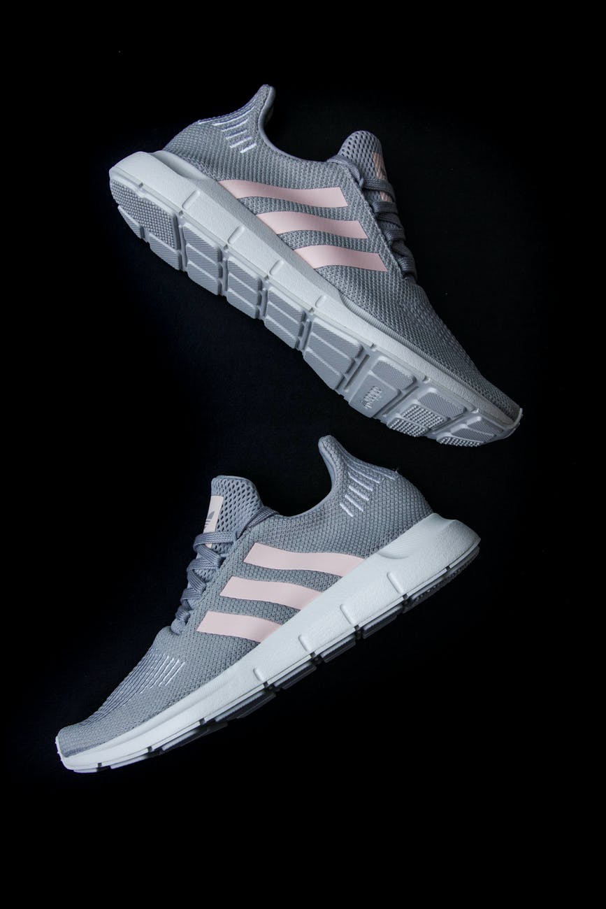 gray sneakers pair for women for training