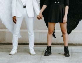 a couple holding each other s hands